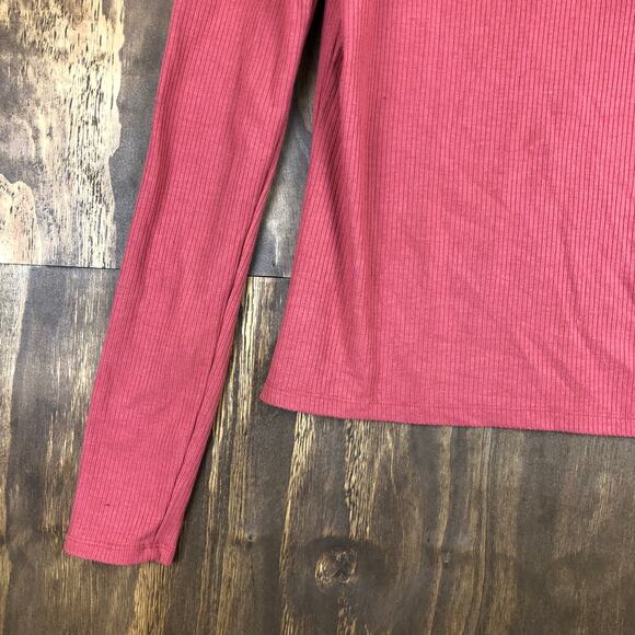 Aeropostale Womens Shirt Deep Coral Cold Shoulder Long Sleeve Soft Stretch M - Picture 3 of 12